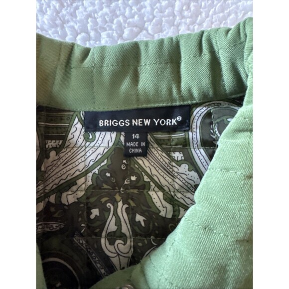 Briggs New York Light Green Lightweight Quilted Long Sleeve Jacket Size 14 - Picture 2 of 10